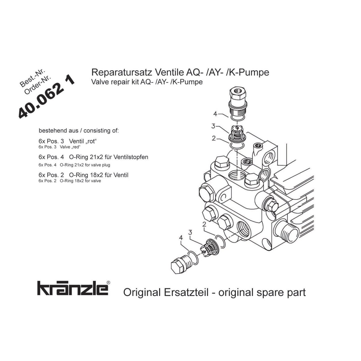 400621 - Repair Kit Valves for AQ Pump