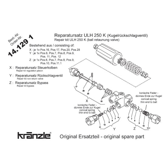 141291 - Repair Kit Regulation Piston with Ball +amp Spring