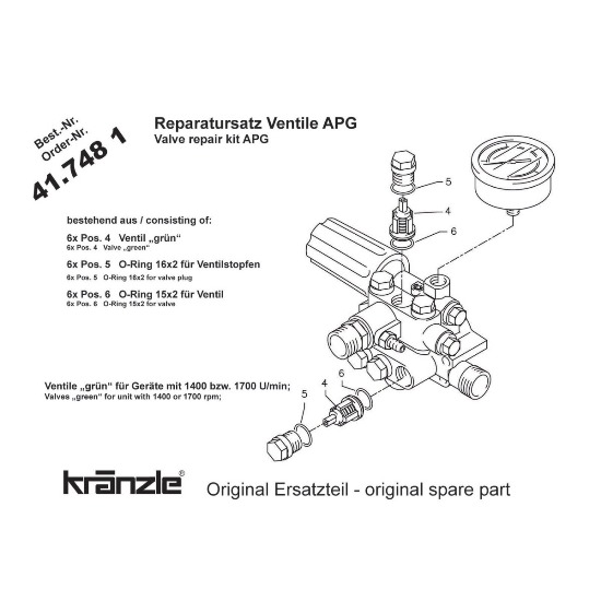 417481 - Repair Kit Valves for APG-AM Pump