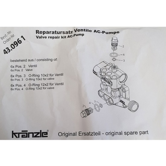 430961  Repair Kit Valves