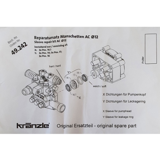 49242  Repair Kit Water Seals 1200