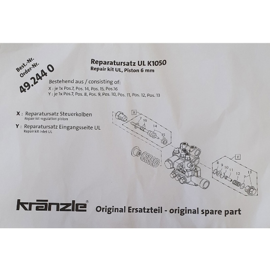 492440  Repair Kit Regulation Piston for K1050