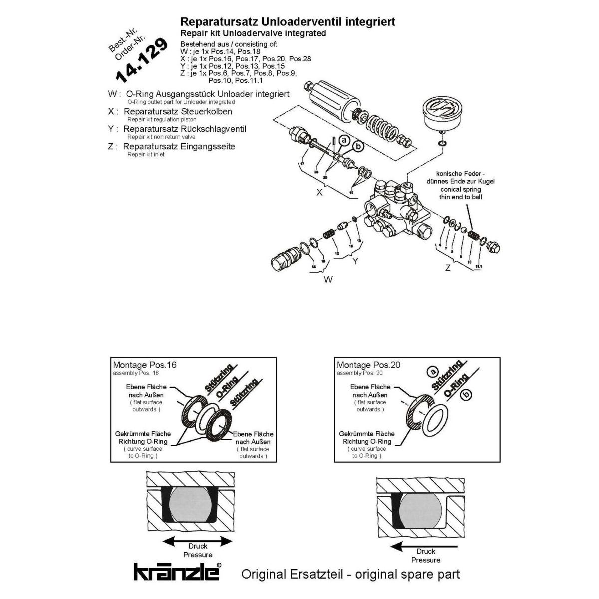 14129 - Repair Kit Regulation Piston with Shuttle & Spring - Image 2
