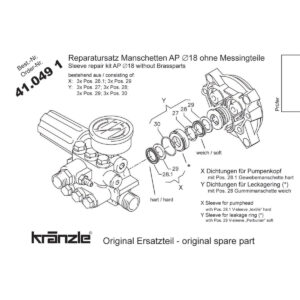 410491 - Repair Kit Water Seals for APG-AM Pump 18mm