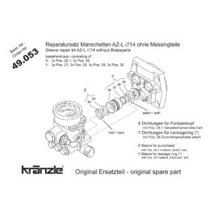 49053 - Repair Kit Water Seals AZ-L Pump 14mm